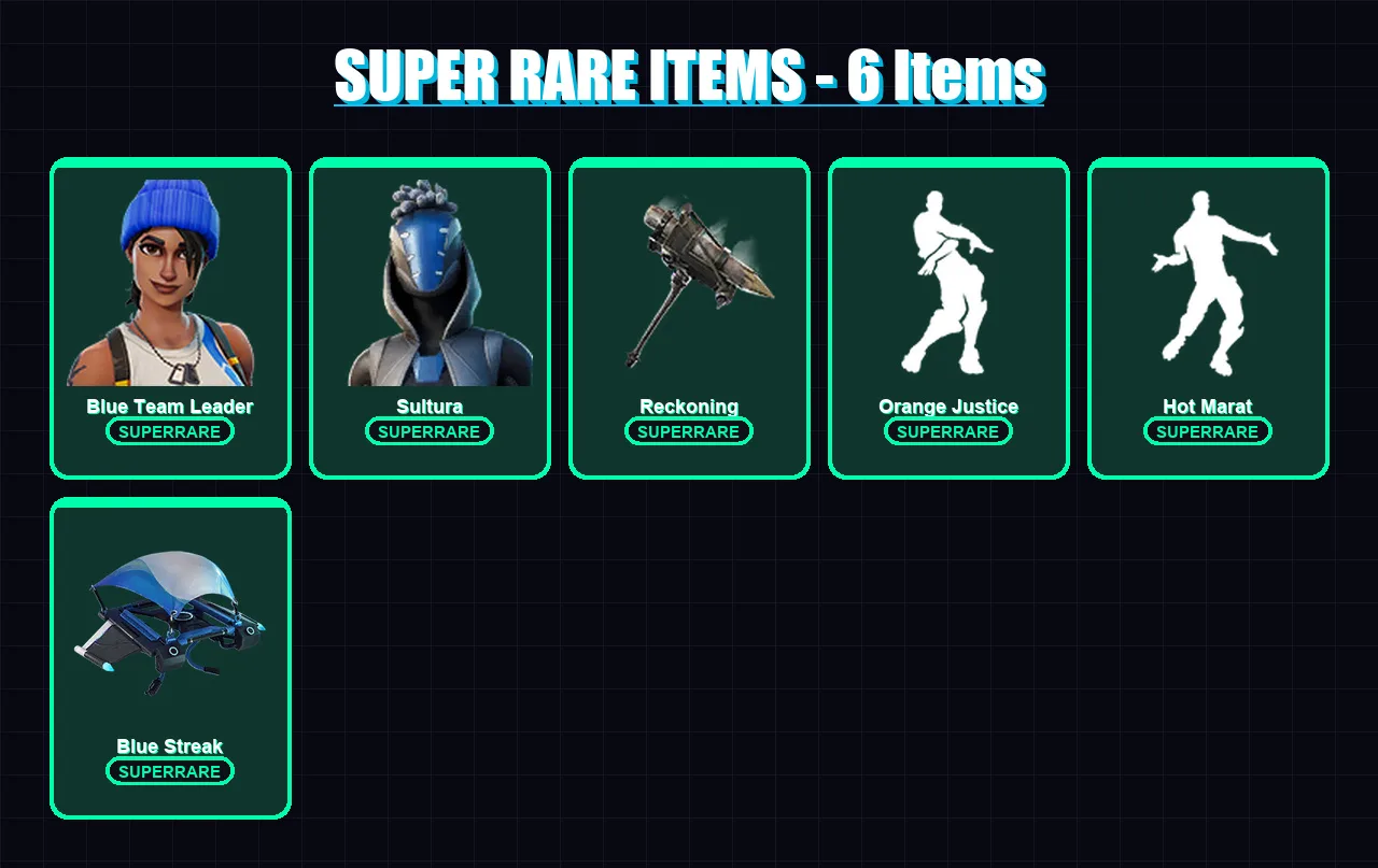[PS4/PS5/XBOX/PC] | Blue Team Leader | Sultura | Omen | The Foundation | Hybrid | 40 skin | 37 pickaxe | 42 emote | 37 glider | Lv658