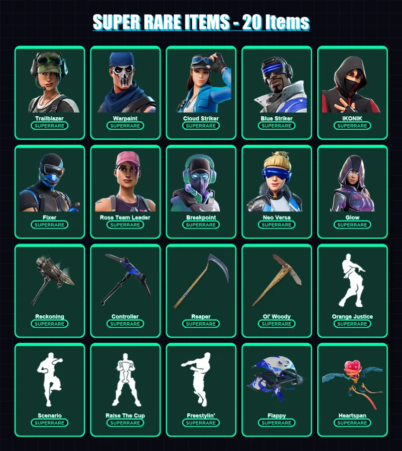[PC/XBOX/PSN] | Trailblazer | Warpaint | Cloud Striker | Blue Striker | IKONIK | 299 skin | 210 pickaxe | 270 emote | 162 glider | Lv2651 — Fortnite account