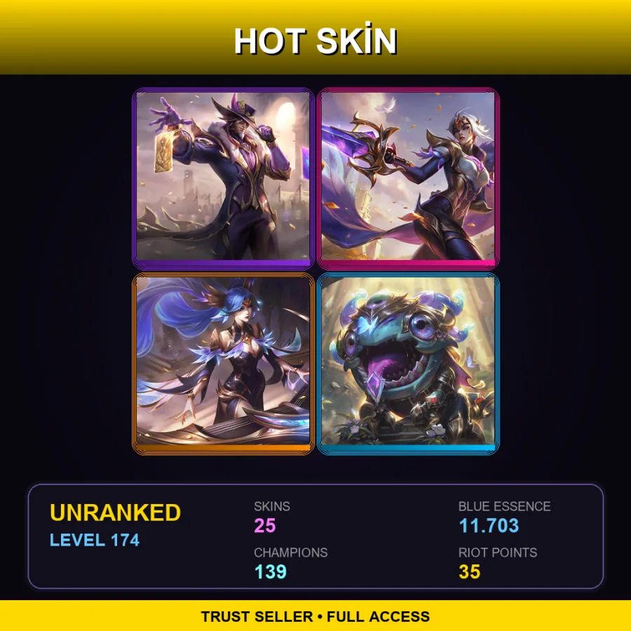LAN | Lv174 | Unranked | 25 Skin | 139 Champ — Empyrean Zed
