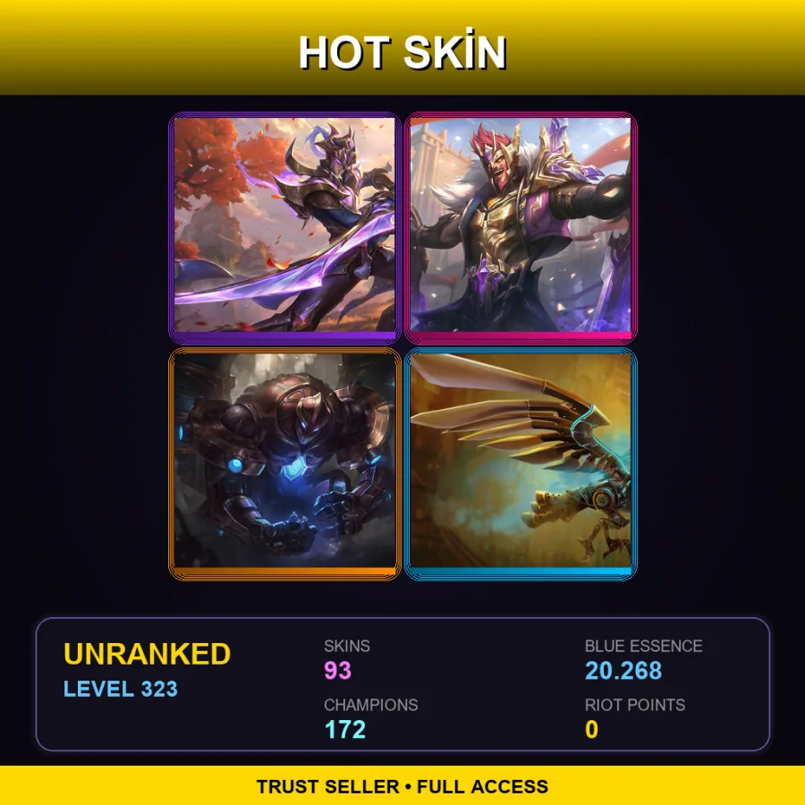 SG | Lv323 | Unranked | 93 Skin | 172 Champ — Solar Eclipse Leona
