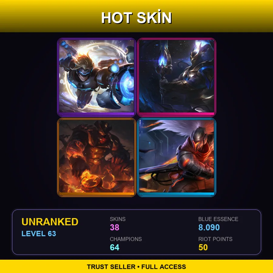 EUNE | Lv63 | Unranked | 38 Skin | 64 Champ — Bewitching Poppy