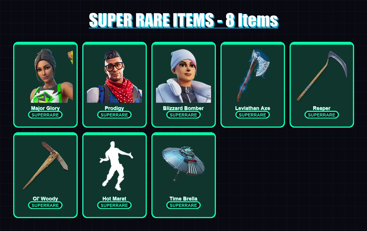 [PC/XBOX] | Major Glory | Prodigy | Blizzard Bomber | Hybrid | Mandalorian | 104 skin | 175 pickaxe | 121 emote | 147 glider | Lv2999 — Fortnite account