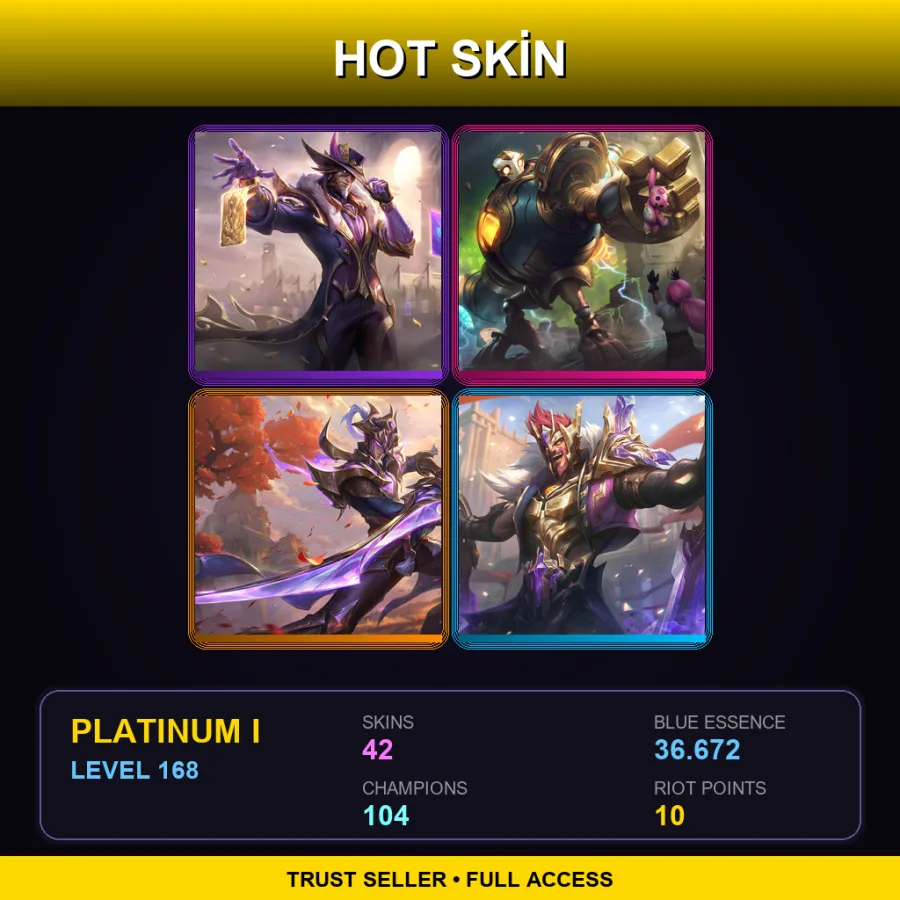 LAN | Lv168 | Platinum I | 42 Skin | 104 Champ