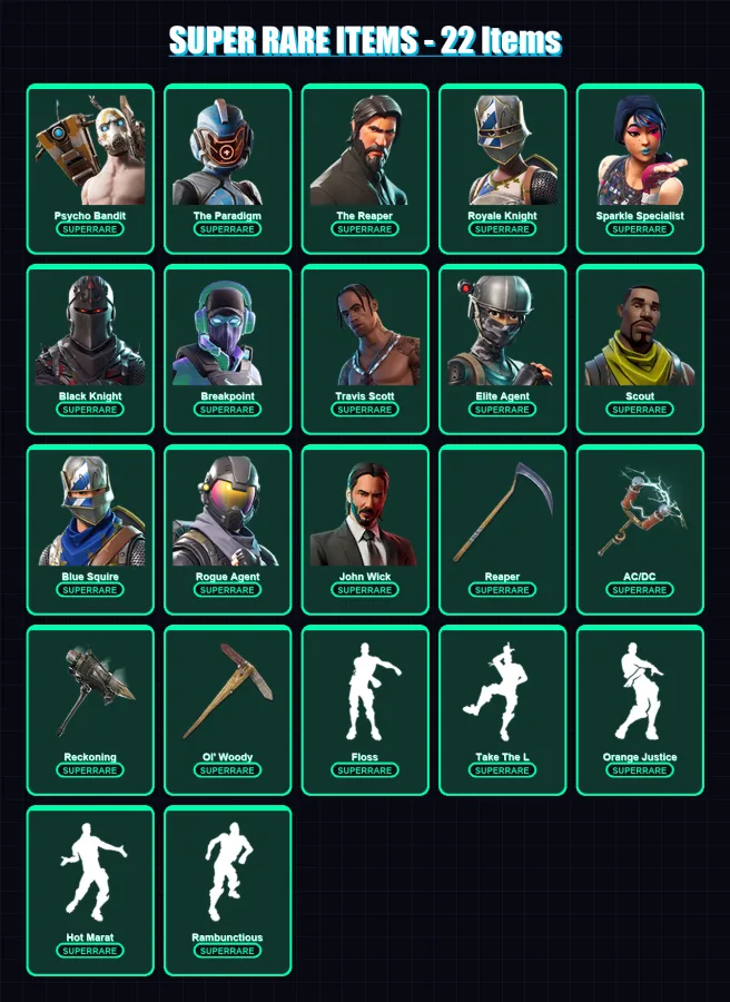 [PC/XBOX/PSN] | Psycho Bandit | The Paradigm | The Reaper | 236 skin | Lv3636