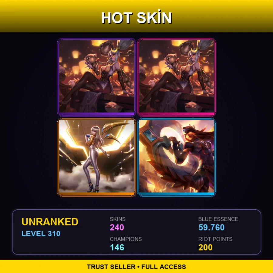 EUNE | Lv310 | Unranked | 240 Skin | 146 Champ — Dunkmaster Darius