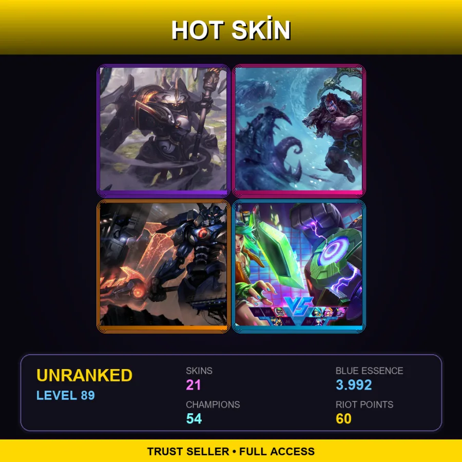 LAN | Lv89 | Unranked | 21 Skin | 54 Champ — Mecha Aatrox