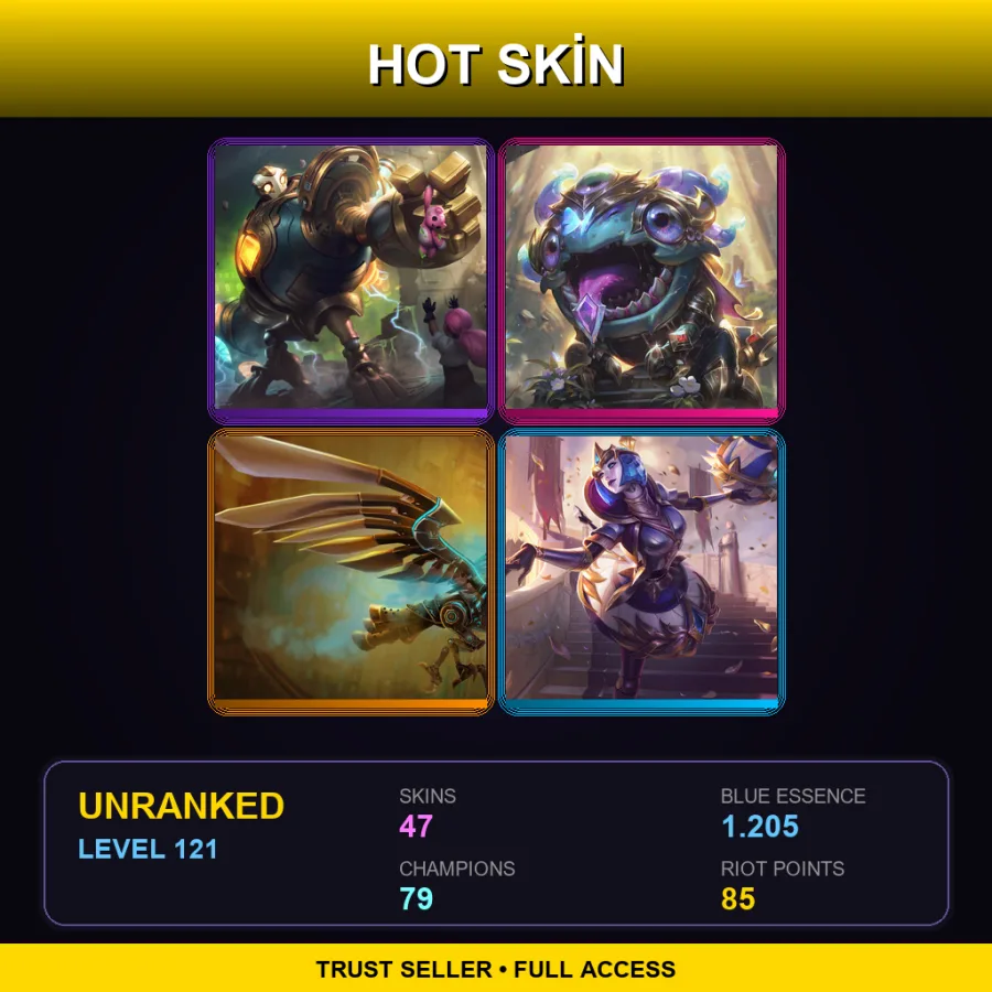 EUW | Victorious Blitzcrank | Victorious Kog'Maw | Hextech Anivia | Victorious Orianna | 47 Skin | 79 Champ | Lv121