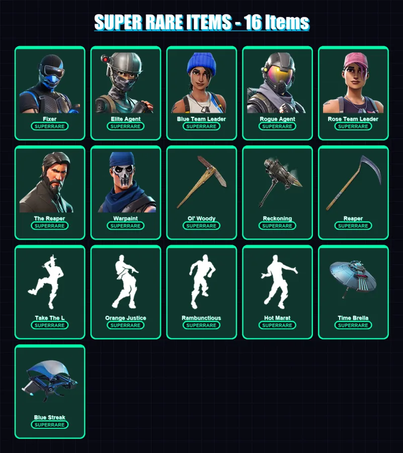 [PS4/PS5/XBOX/PC] | Fixer | Elite Agent | Blue Team Leader | Rogue Agent | Rose Team Leader | 127 skin | 115 pickaxe | 126 emote | 108 glider | Lv17 — Fortnite account