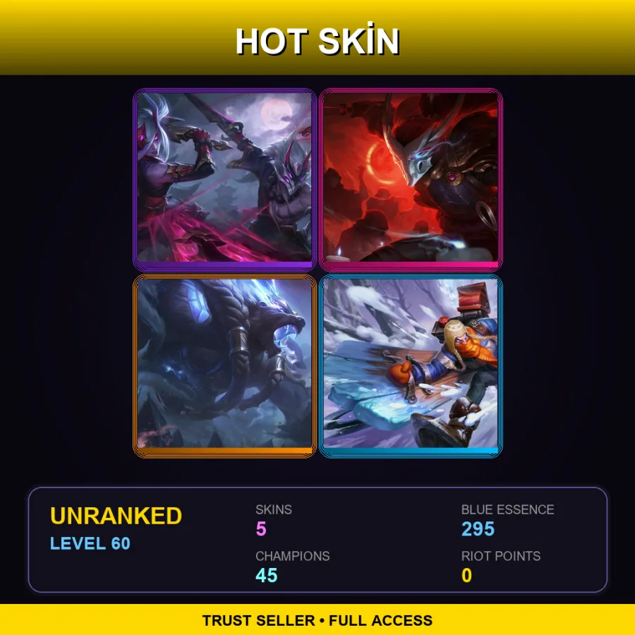 LAS | Lv60 | Unranked | 5 Skin | 45 Champ — Snow Day Singed