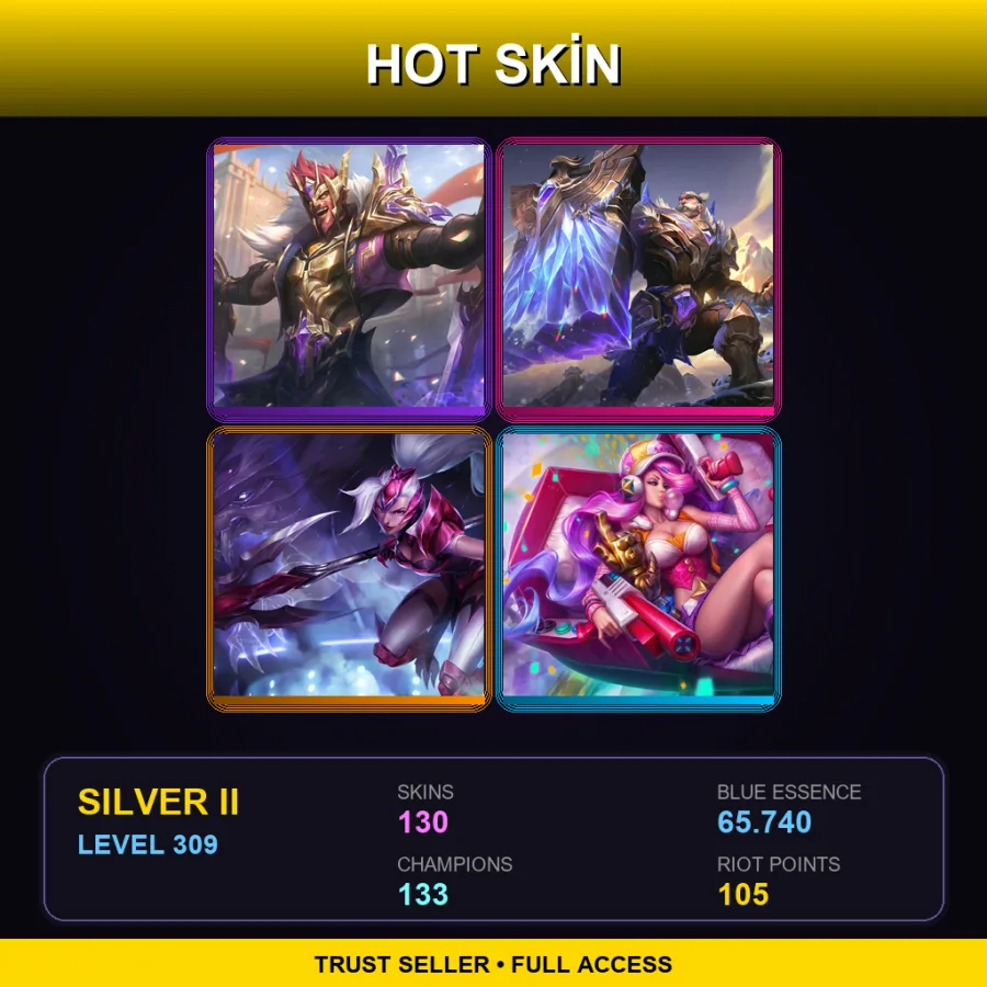 EUNE | Lv309 | Silver II | 130 Skin | 133 Champ