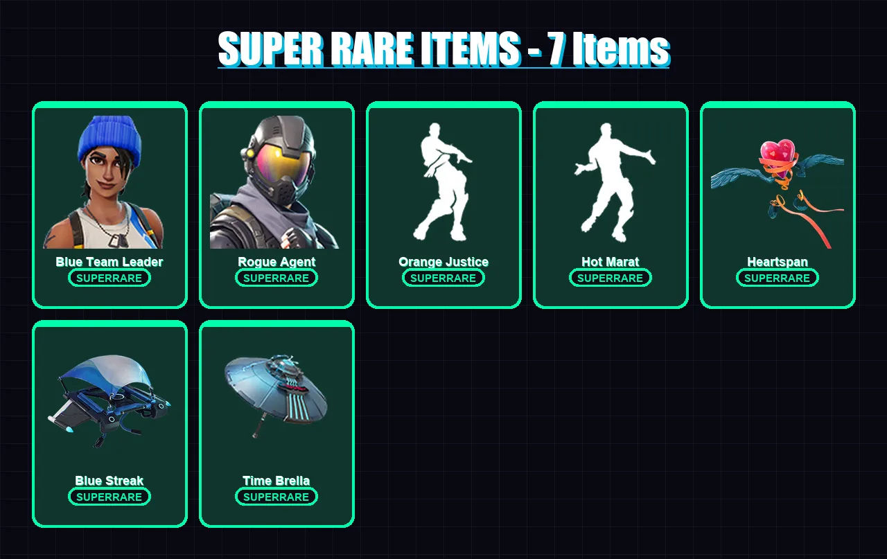 [PC/XBOX] | Blue Team Leader | Rogue Agent | Luxe | Lynx | The Prisoner | 50 skin | 57 pickaxe | 63 emote | 66 glider | Lv1175