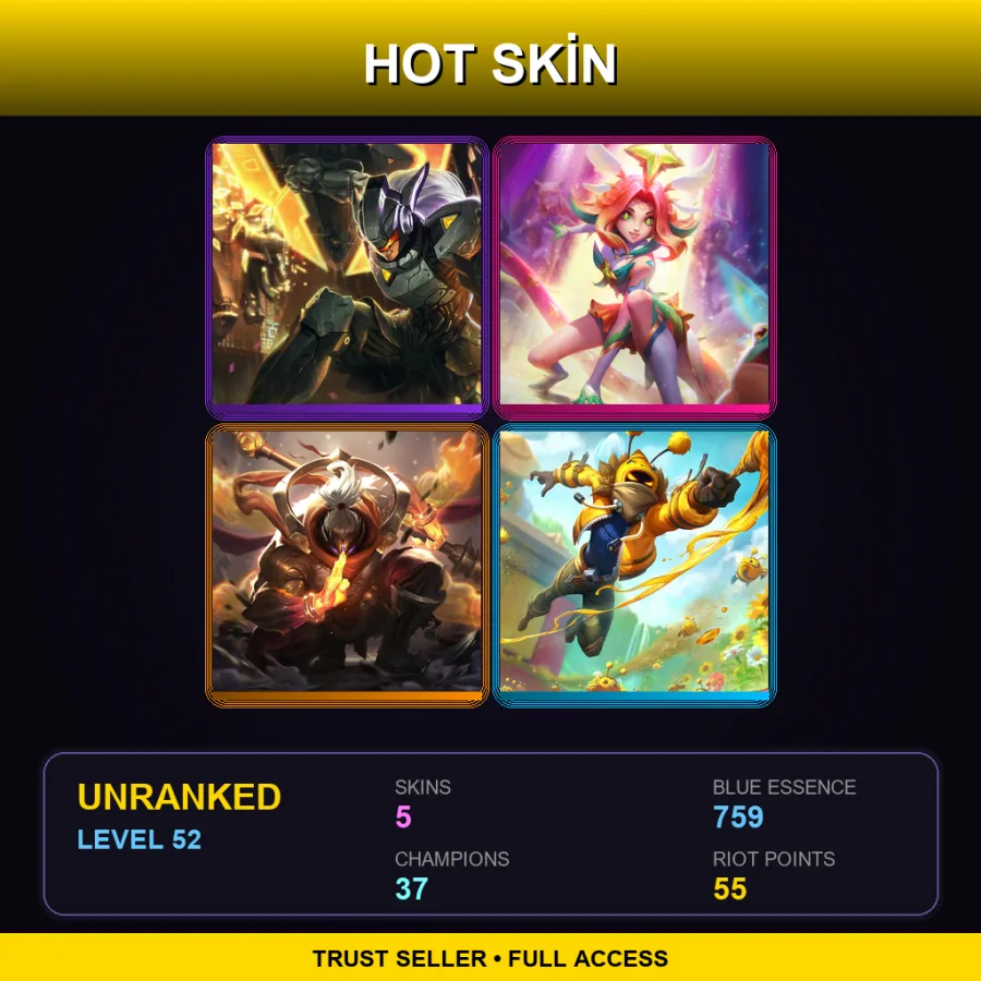 LAS | Lv52 | Unranked | 5 Skin | 37 Champ