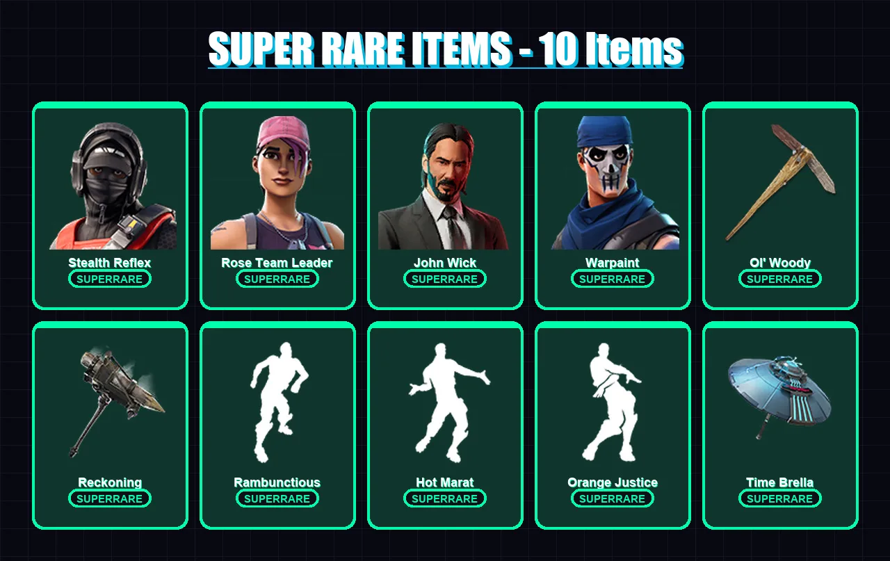 [PS4/PS5/PC] | Stealth Reflex | Rose Team Leader | John Wick | Warpaint | Sentinel | 102 skin | 98 pickaxe | 69 emote | 92 glider | Lv969 — Fortnite account