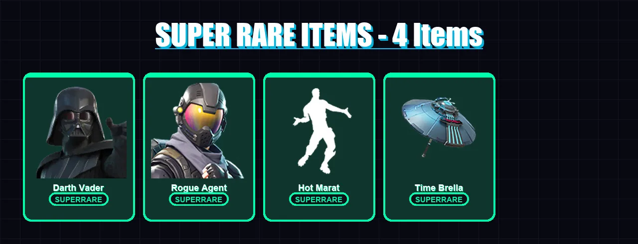 [PC/XBOX/PSN] | Darth Vader | Rogue Agent | Hybrid | Malik | Spectra Knight | 40 skin | 117 pickaxe | 102 emote | 86 glider | Lv1954