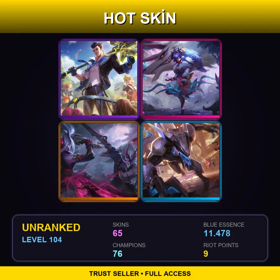 VN | Lv104 | Unranked | 65 Skin | 76 Champ — Dragonslayer Vayne