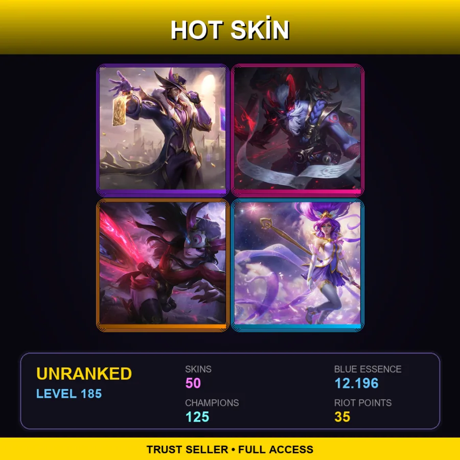 LAS | Lv185 | Unranked | 50 Skin | 125 Champ