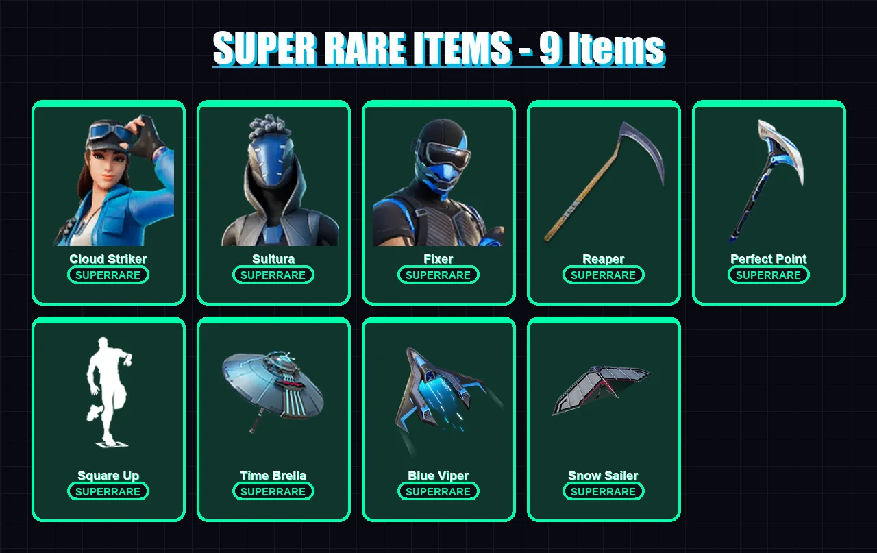 [PS4/PS5/XBOX/PC] | Rainbow Racer | Skull Trooper  | Lara Croft | Midas | Cloud Striker | 87 skin | 139 pickaxe | 136 emote | 120 glider | Lv1909