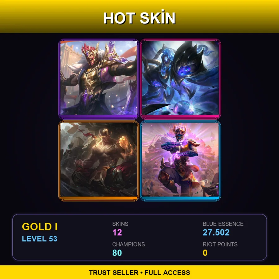 OCE | Lv53 | Gold I | 12 Skin | 80 Champ
