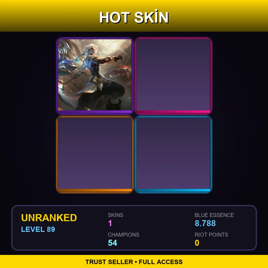 JP | Lv89 | Unranked | 1 Skin | 54 Champ — LoL account