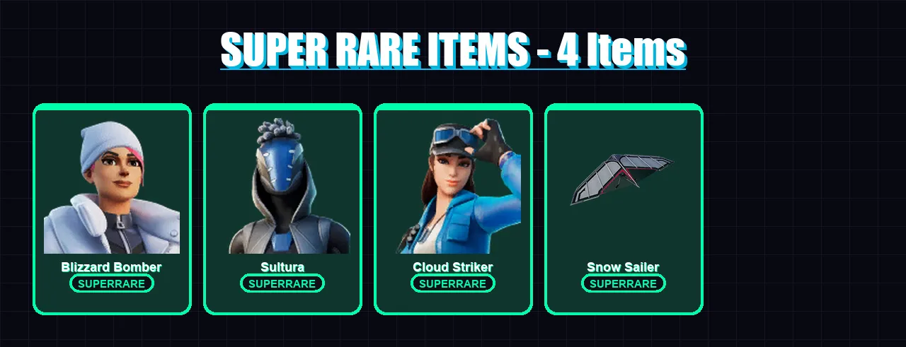 [PS4/PS5/XBOX/PC] | Blizzard Bomber | Sultura | Cloud Striker | Menace | Midas Rex | 35 skin | 31 pickaxe | 42 emote | 26 glider | Lv351