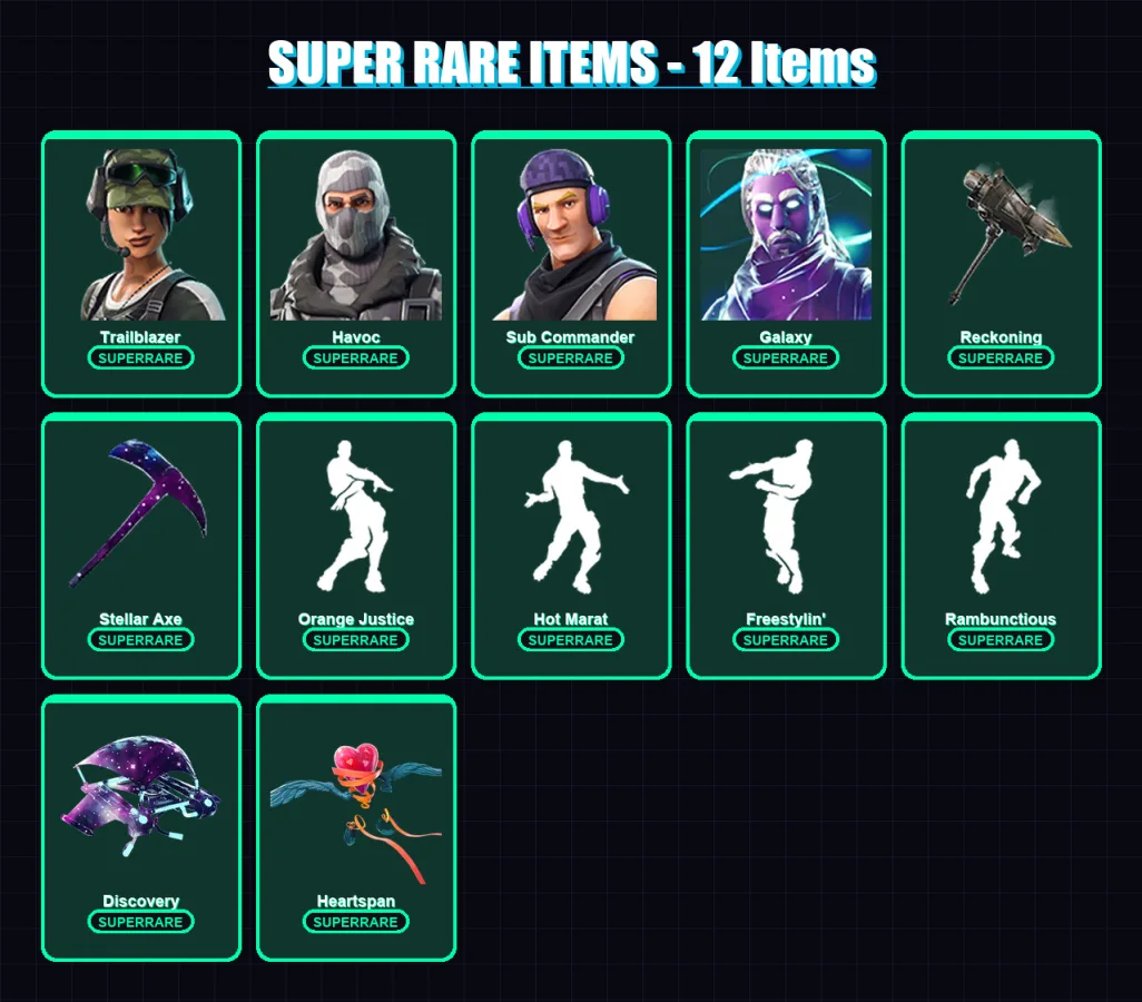 [PC/XBOX/PSN] | Trailblazer | Havoc | Sub Commander | Galaxy | Luxe | 62 skin | 39 pickaxe | 57 emote | 45 glider | Lv497 — Fortnite account