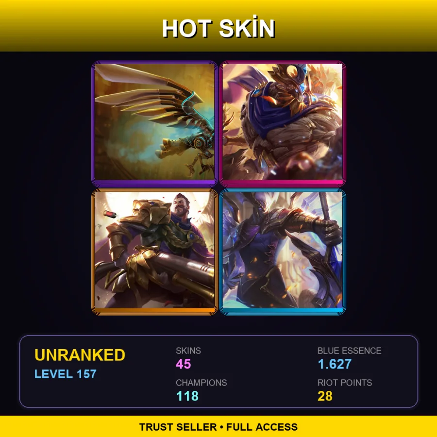 VN | Lv157 | Unranked | 45 Skin | 118 Champ — Hextech Anivia