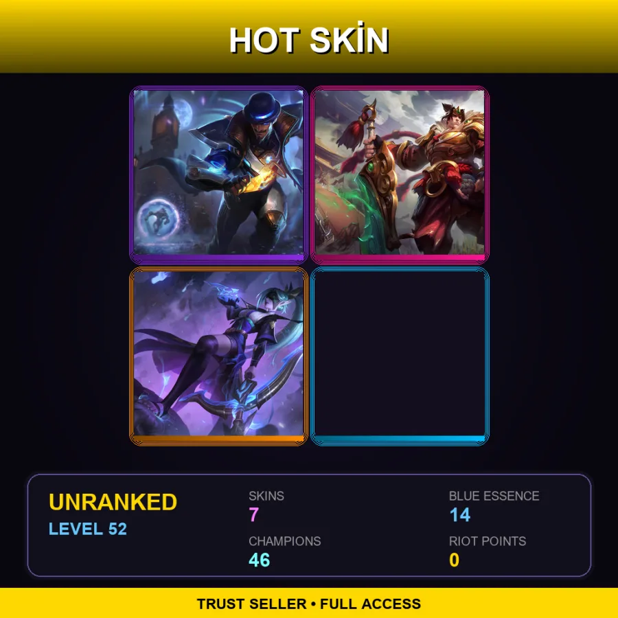 LAS | Lv52 | Unranked | 7 Skin | 46 Champ — Nightraven Fiora