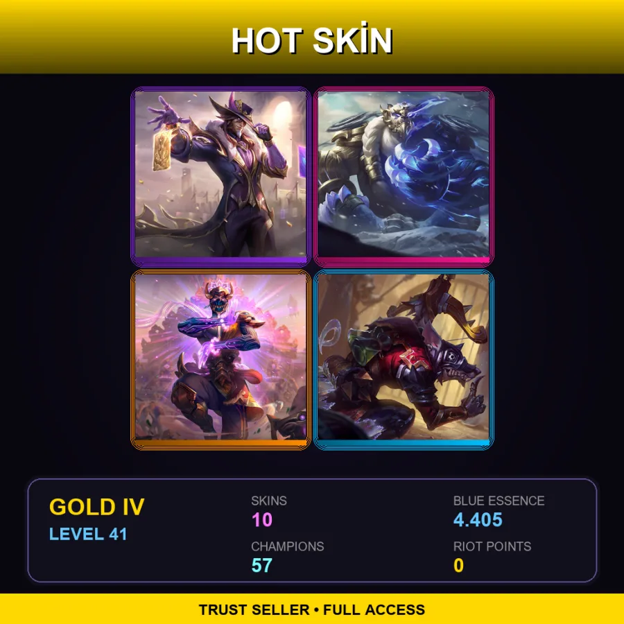 EUNE | Lv41 | Gold IV | 10 Skin | 57 Champ