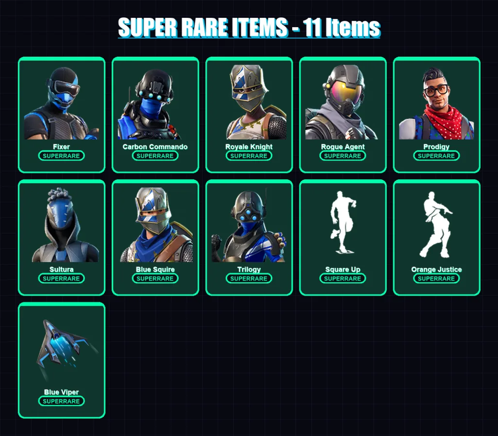 [PS4/PS5/PC] | Fixer | Carbon Commando | Royale Knight | Rogue Agent | Prodigy | 42 skin | 44 pickaxe | 36 emote | 39 glider | Lv412