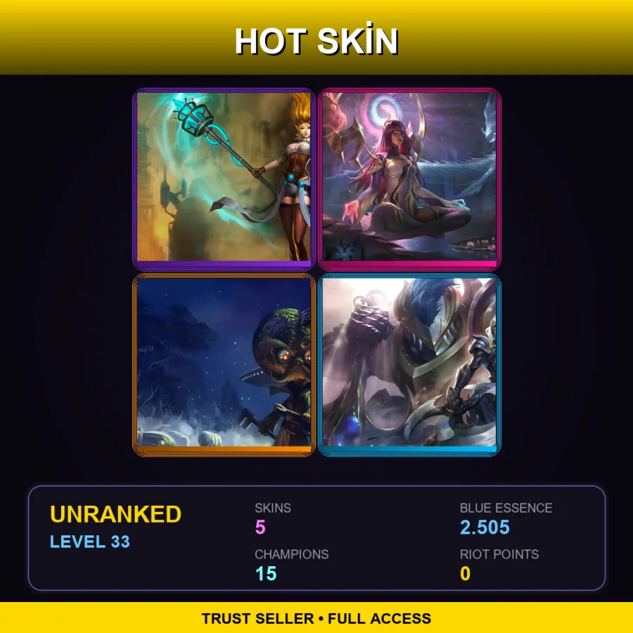LAS | Lv33 | Unranked | 5 Skin | 15 Champ