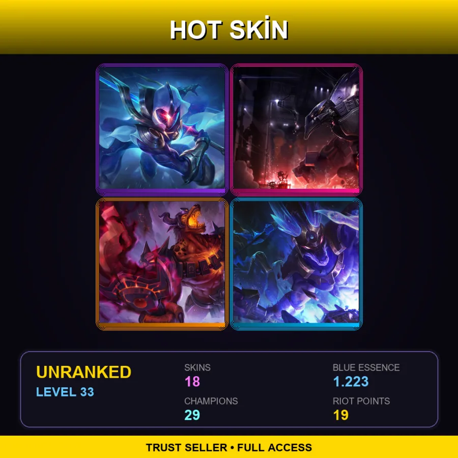 LAS | Lv33 | Unranked | 18 Skin | 29 Champ