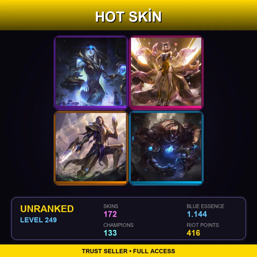 LAN | Lv249 | Unranked | 172 Skin | 133 Champ