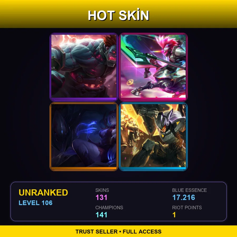 NA | Lv106 | Unranked | 131 Skin | 141 Champ with Fiddlesticks