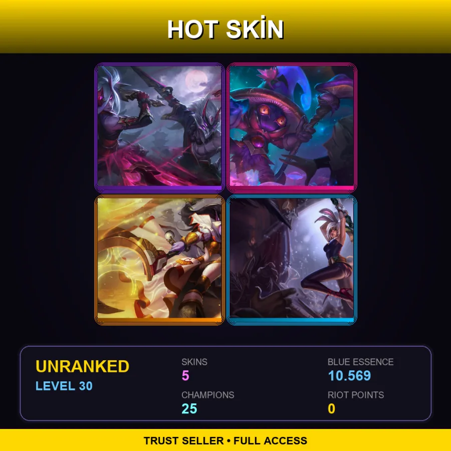 EUW | Lv30 | Unranked | 5 Skin | 25 Champ