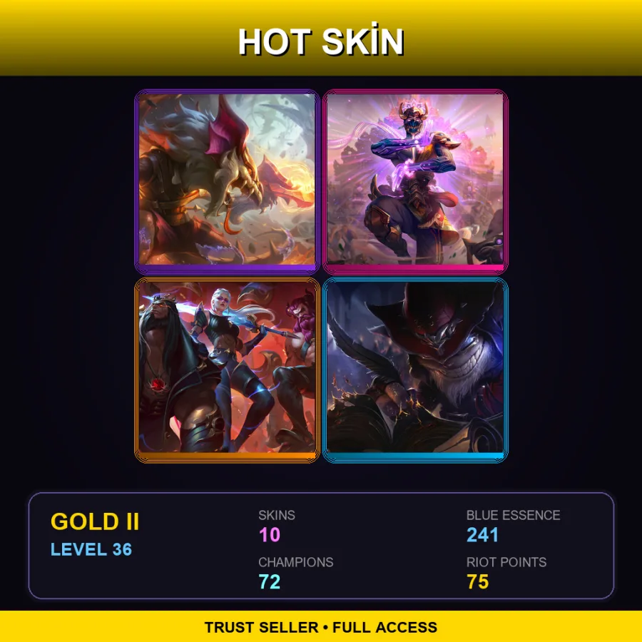 TW | Lv36 | Gold II | 10 Skin | 72 Champ