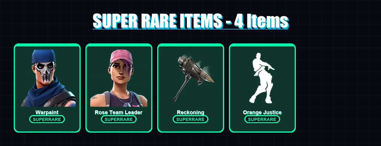 [PS4/PS5/XBOX/PC] | Warpaint | Rose Team Leader | Frostbite | Calamity | Drift | 13 skin | 17 pickaxe | 25 emote | 27 glider | Lv494 — Fortnite account