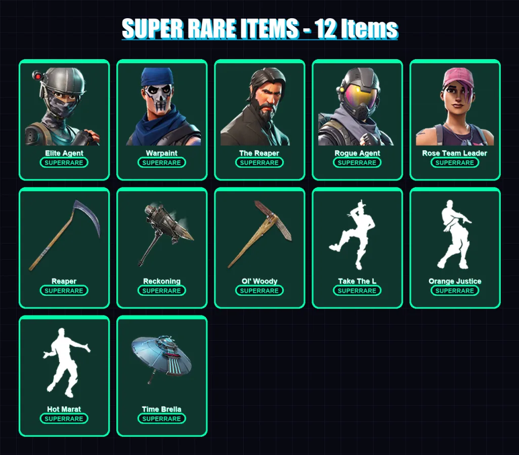 [SWITCH/PSN/PC] | Elite Agent | Warpaint | The Reaper | Rogue Agent | Rose Team Leader | 149 skin | 165 pickaxe | 149 emote | 150 glider | Lv2385