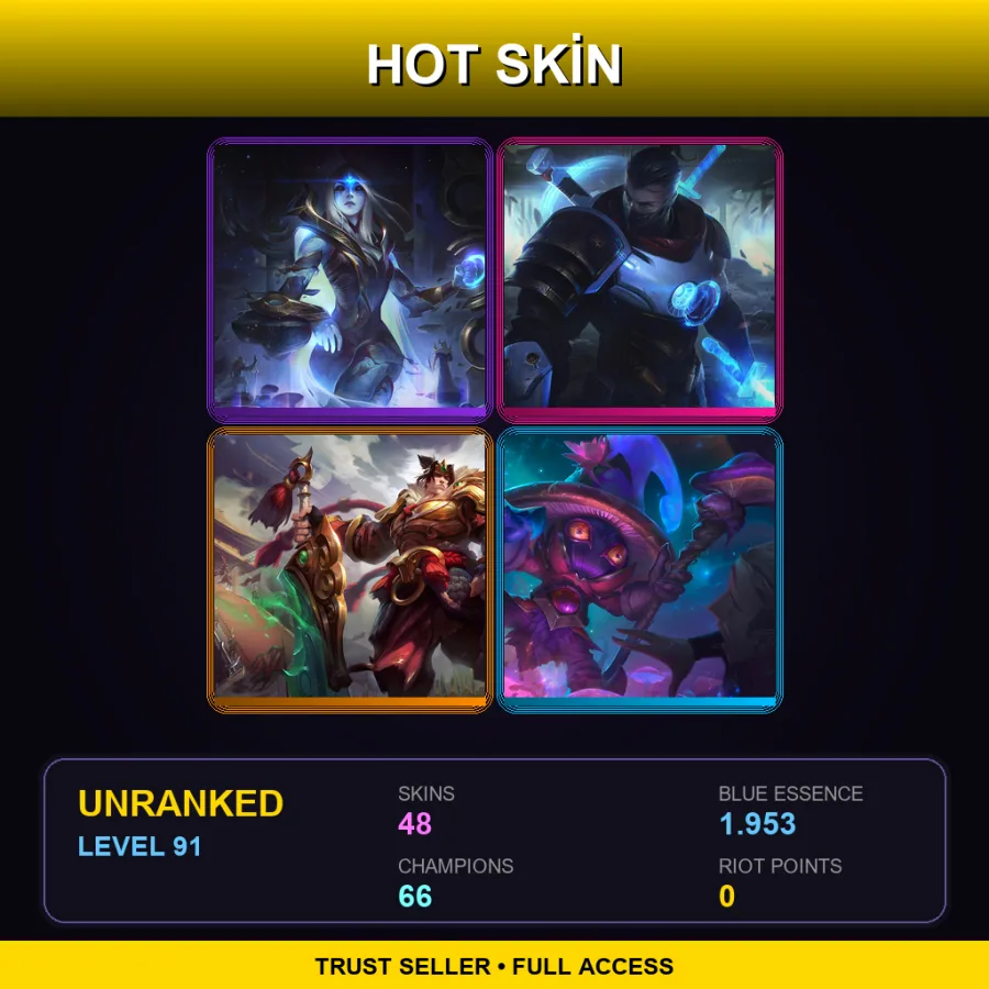VN | Lv91 | Unranked | 48 Skin | 66 Champ