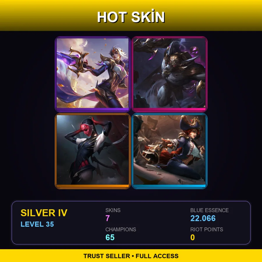 VN | Lv35 | Silver IV | 7 Skin | 65 Champ — LoL account