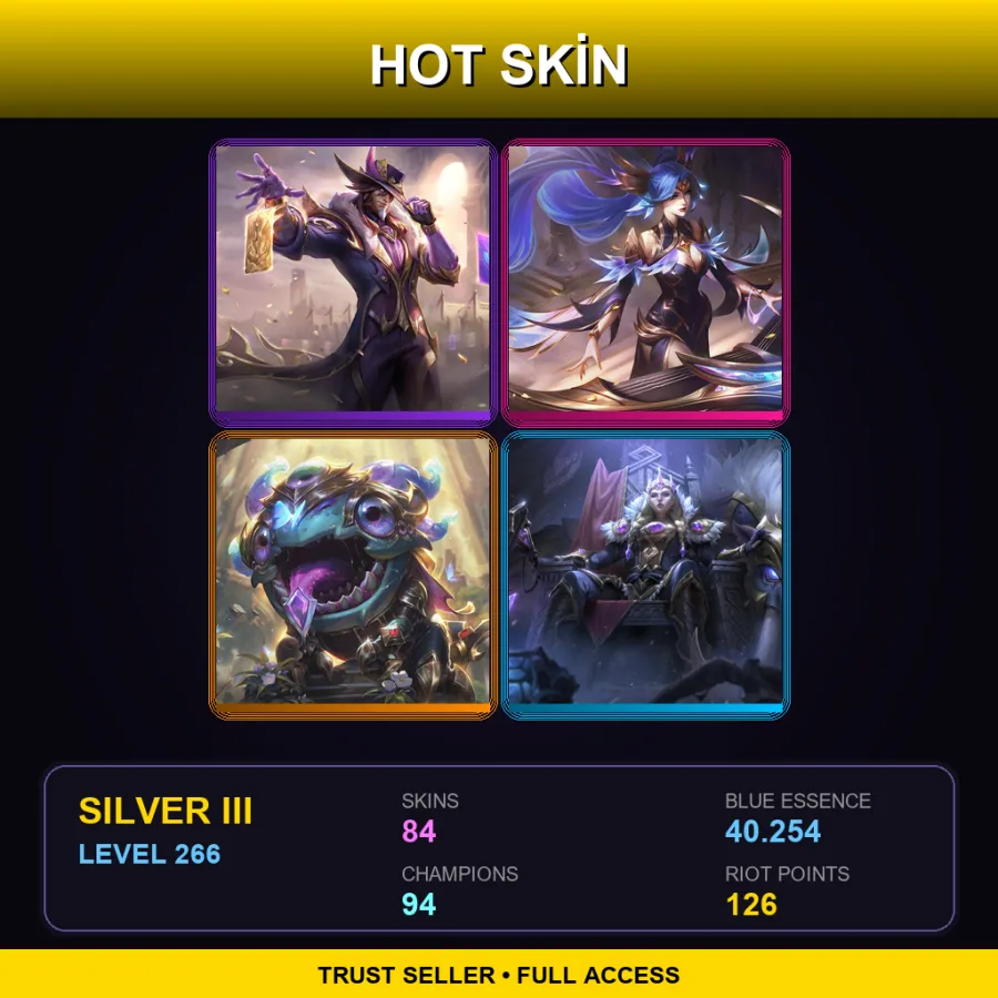 EUNE | Lv266 | Silver III | 84 Skin | 94 Champ