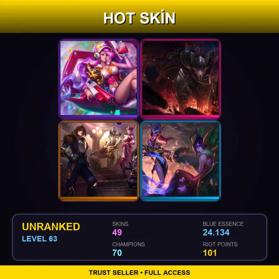 EUNE | Lv63 | Unranked | 49 Skin | 70 Champ