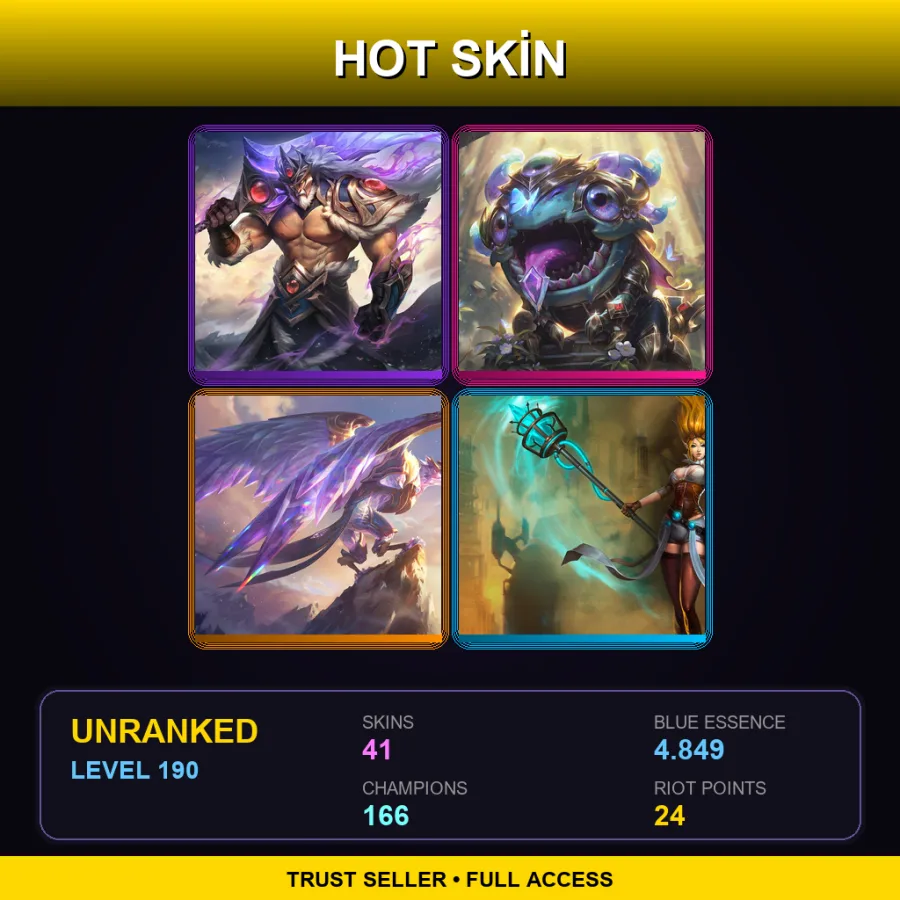 EUNE | Lv190 | Unranked | 41 Skin | 166 Champ with Gnar
