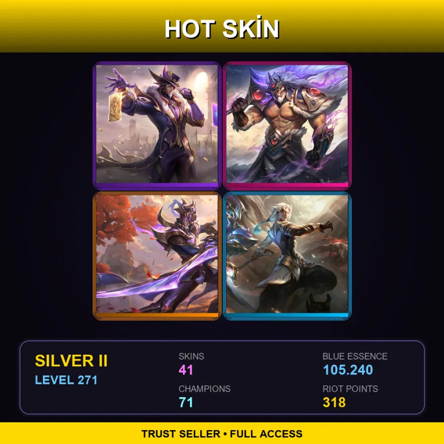 EUW | Lv271 | Silver II | 41 Skin | 71 Champ