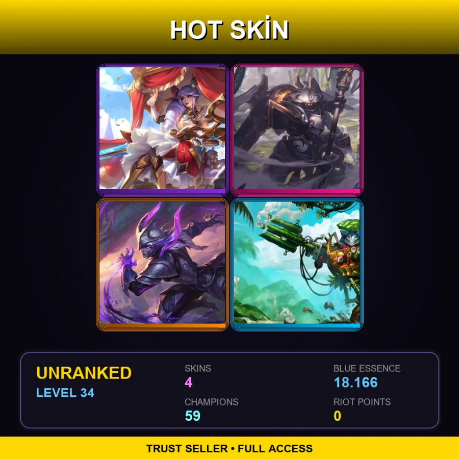 VN | Lv34 | Unranked | 4 Skin | 59 Champ — Mecha Kingdoms Jax