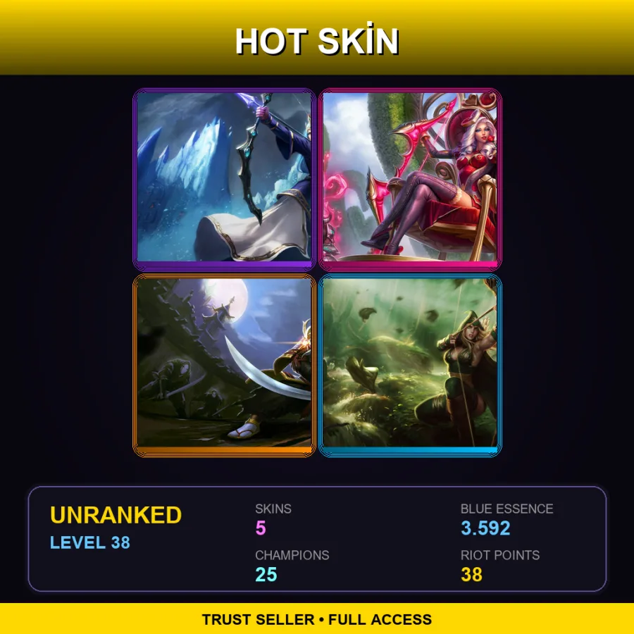 EUW | Lv38 | Unranked | 5 Skin | 25 Champ