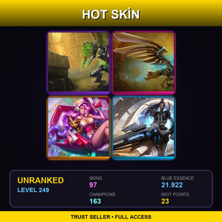 TR | Lv249 | Unranked | 97 Skin | 163 Champ — Shurima Desert Zilean