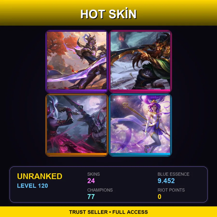 EUNE | Lv120 | Unranked | 24 Skin | 77 Champ