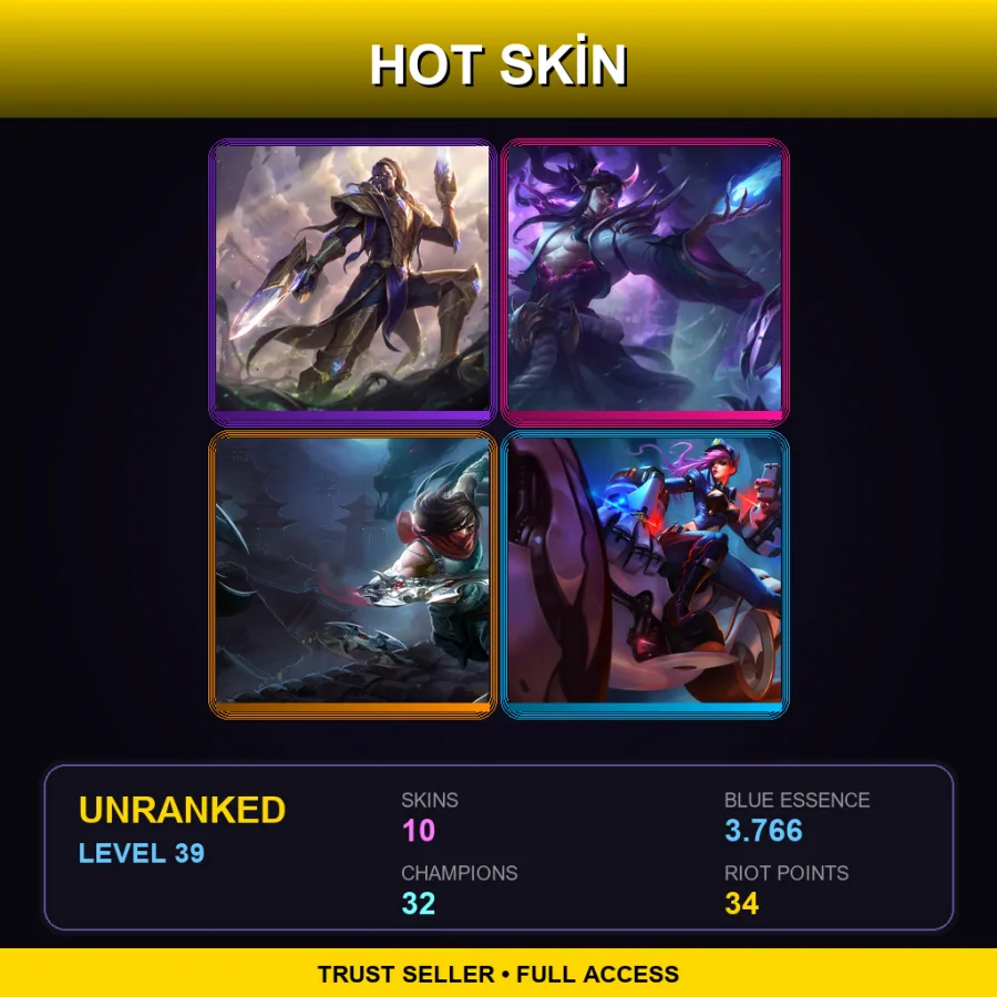 TR | Lv39 | Unranked | 10 Skin | 32 Champ