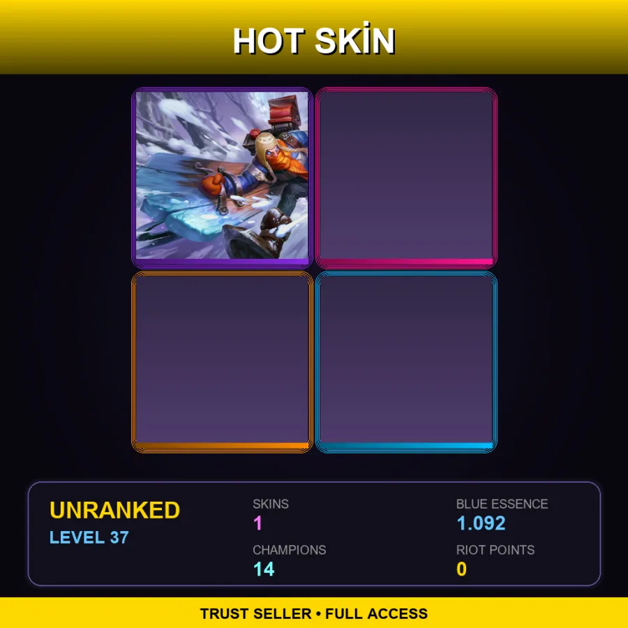 LAS | Lv37 | Unranked | 1 Skin | 14 Champ — LoL account