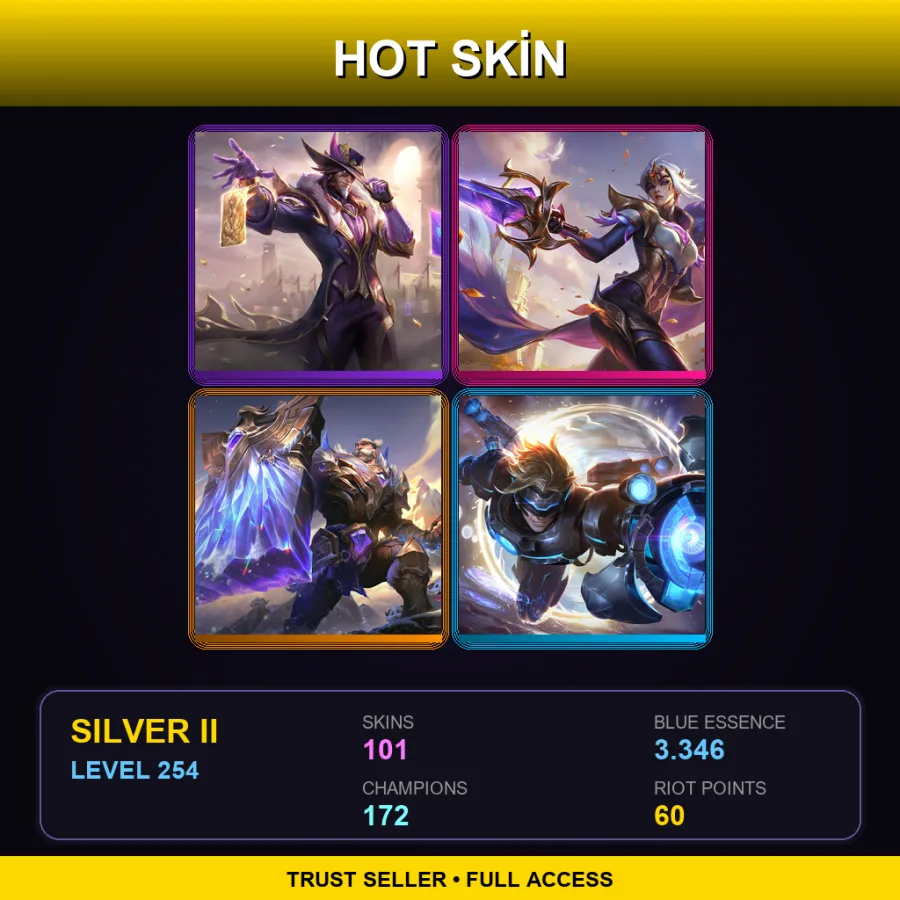 EUNE | Lv254 | Silver II | 101 Skin | 172 Champ — Bewitching Tristana
